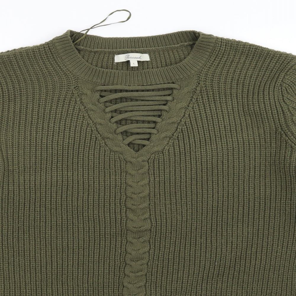 peacock Womens Green   Pullover Jumper Size L