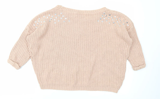 Lou-Lou Womens Pink  Knit Pullover Jumper Size S