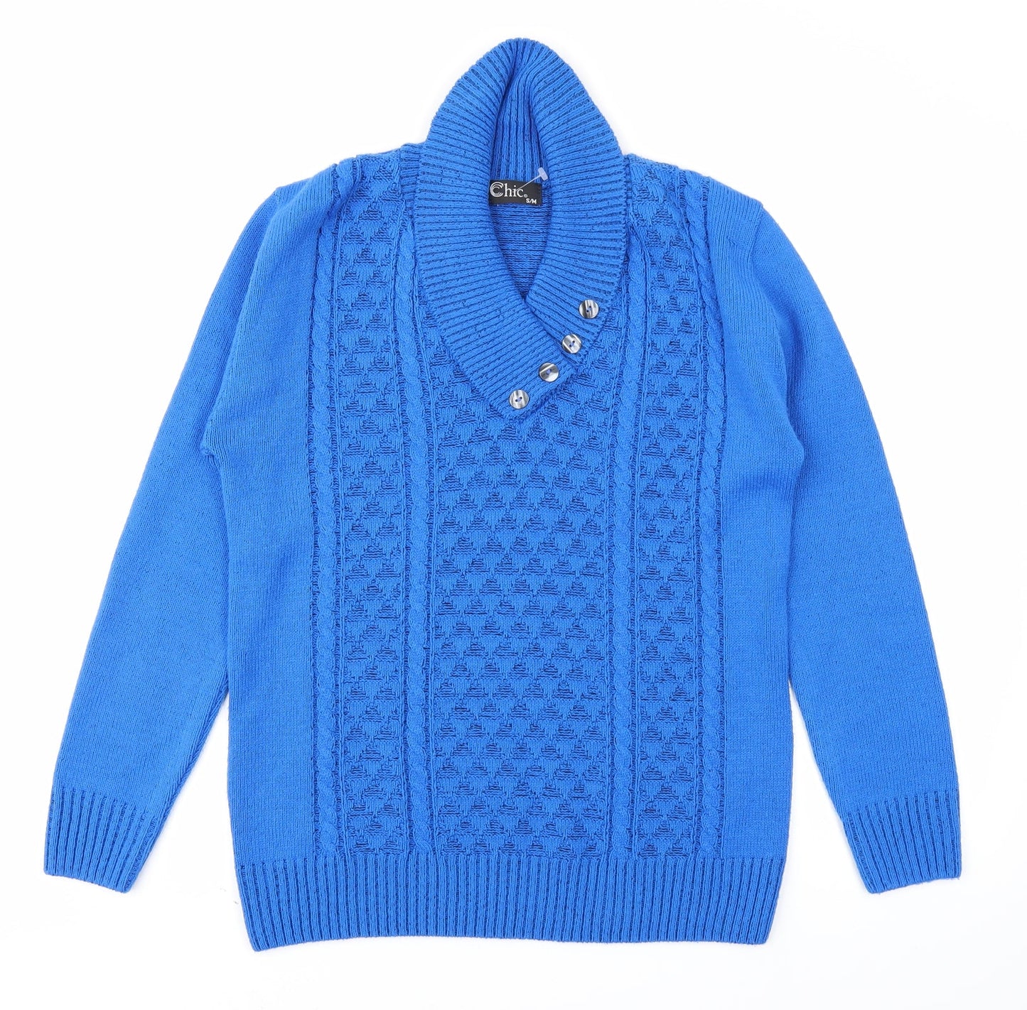 CHIC Womens Blue   Pullover Jumper Size S