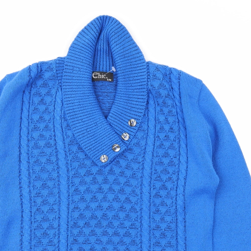 CHIC Womens Blue   Pullover Jumper Size S