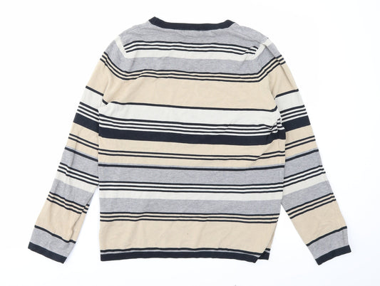 Savoir Womens Grey Striped  Pullover Jumper Size 16