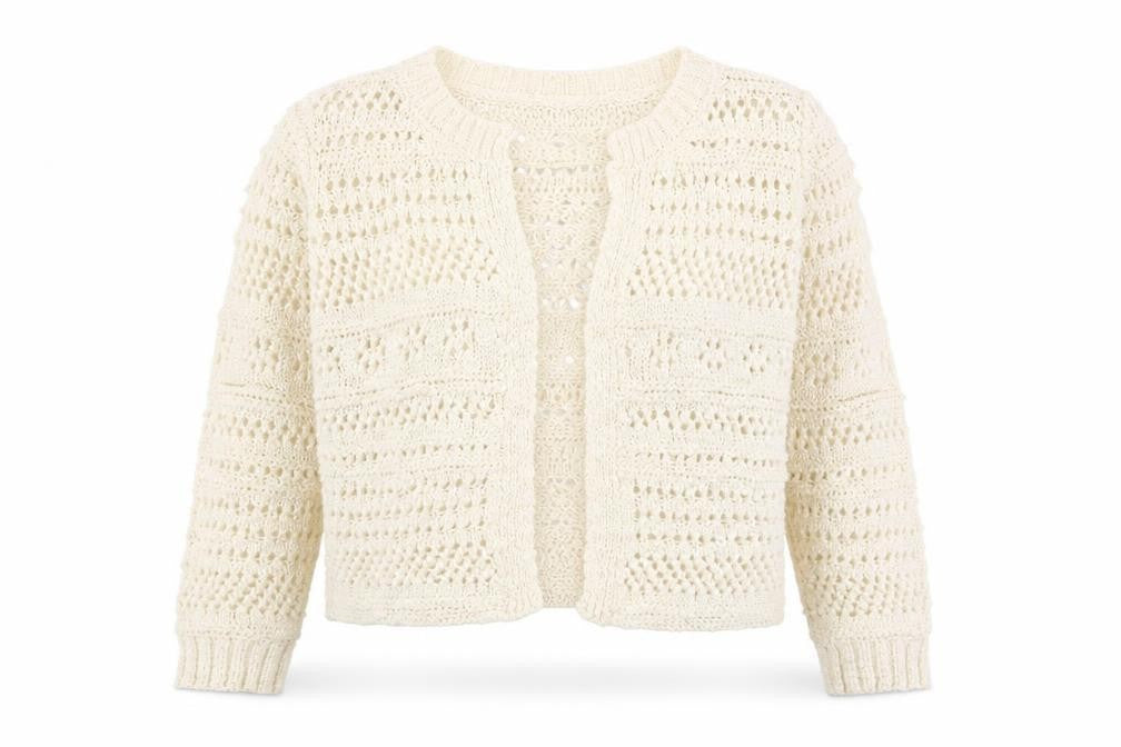 Front view of Atmosphere women’s ivory cardigan jumper, size UK 10