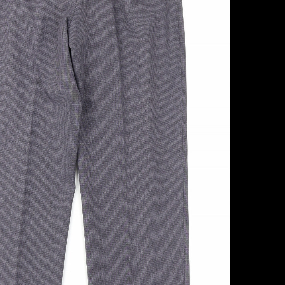 M&S Womens Blue Check  Trousers  Size 10 L26 in