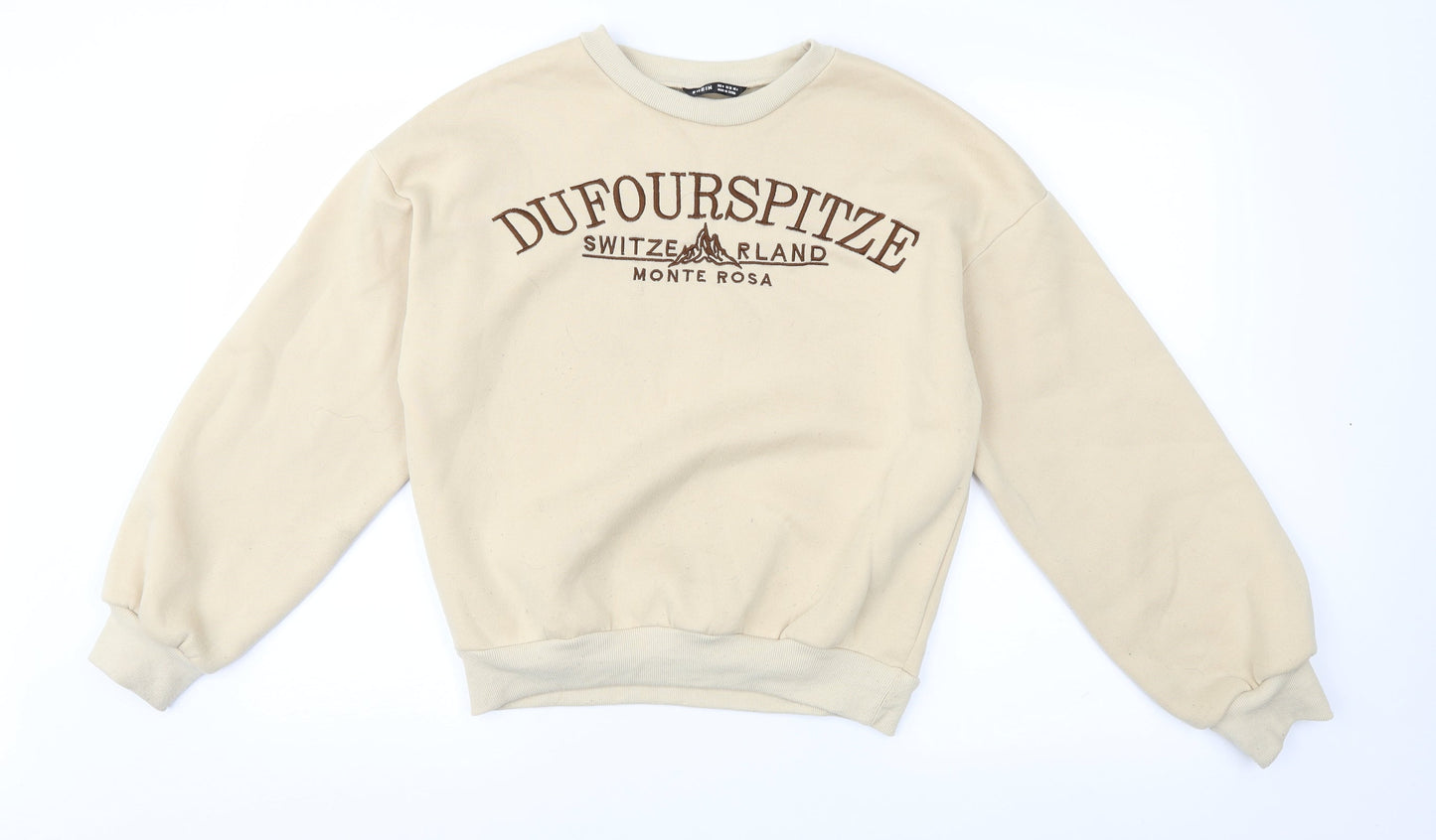 SheInn Womens Beige  Jersey Pullover Sweatshirt Size 8