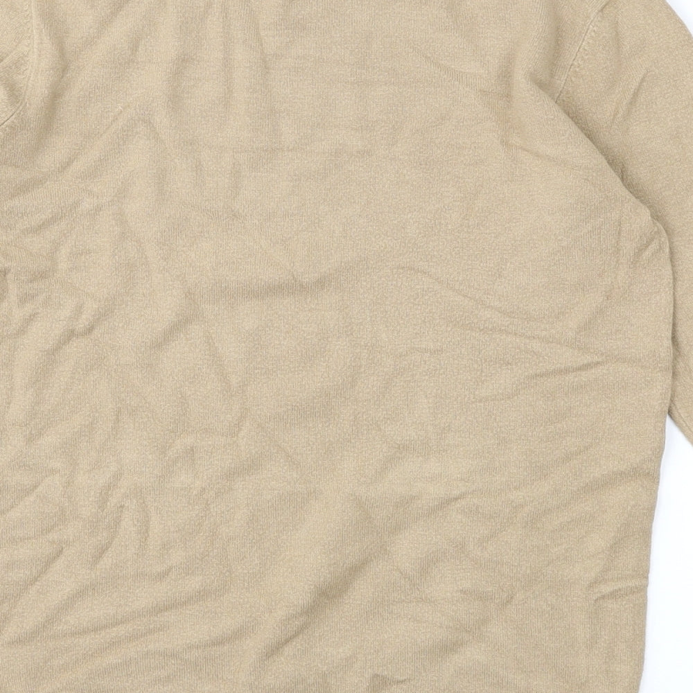 Zara Womens Beige  Jersey Basic T-Shirt Size 6