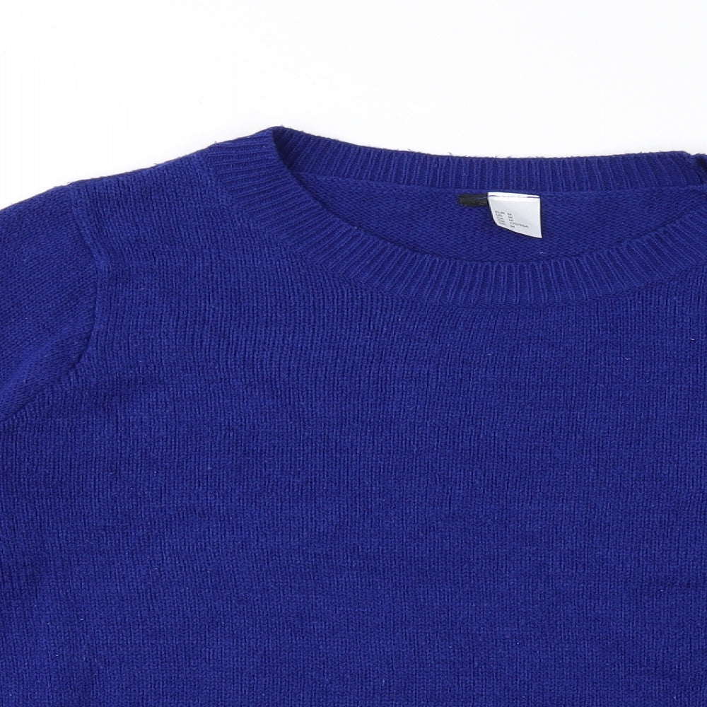H&M Womens Blue  Knit Pullover Jumper Size 10