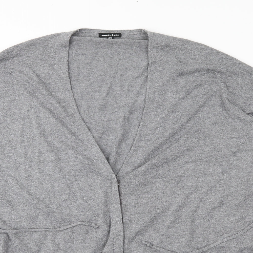 Warehouse Womens Grey  Knit Cardigan Jumper Size 16