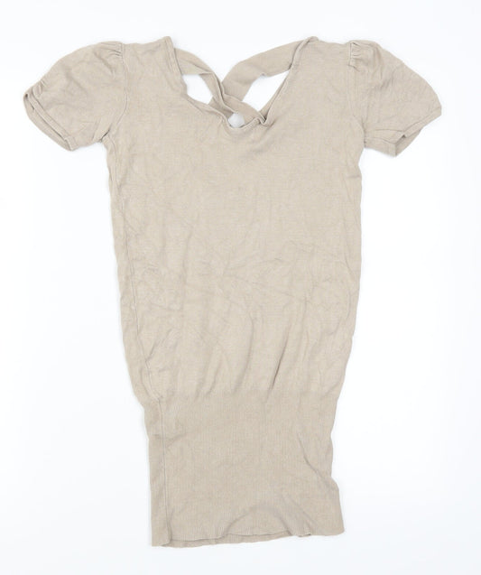 Vanilla Womens Beige   Pullover Jumper One Size
