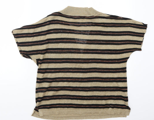 NEXT Womens Gold Striped  Pullover Jumper Size M