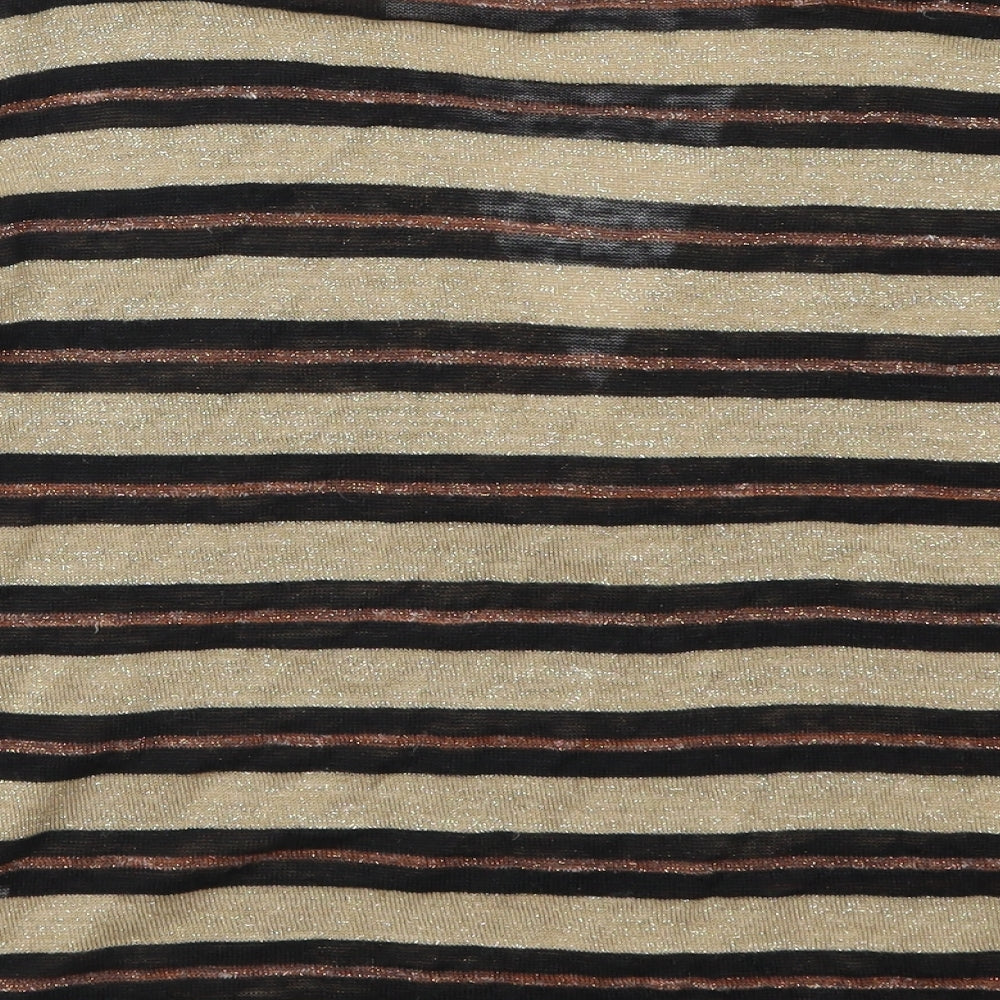 NEXT Womens Gold Striped  Pullover Jumper Size M