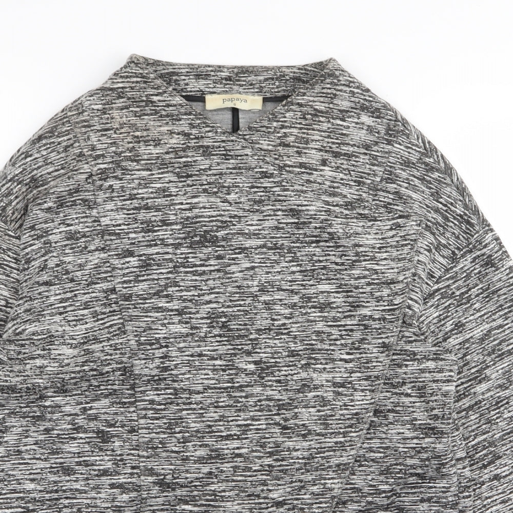 Papaya Womens Grey   Wrap Jumper Size S