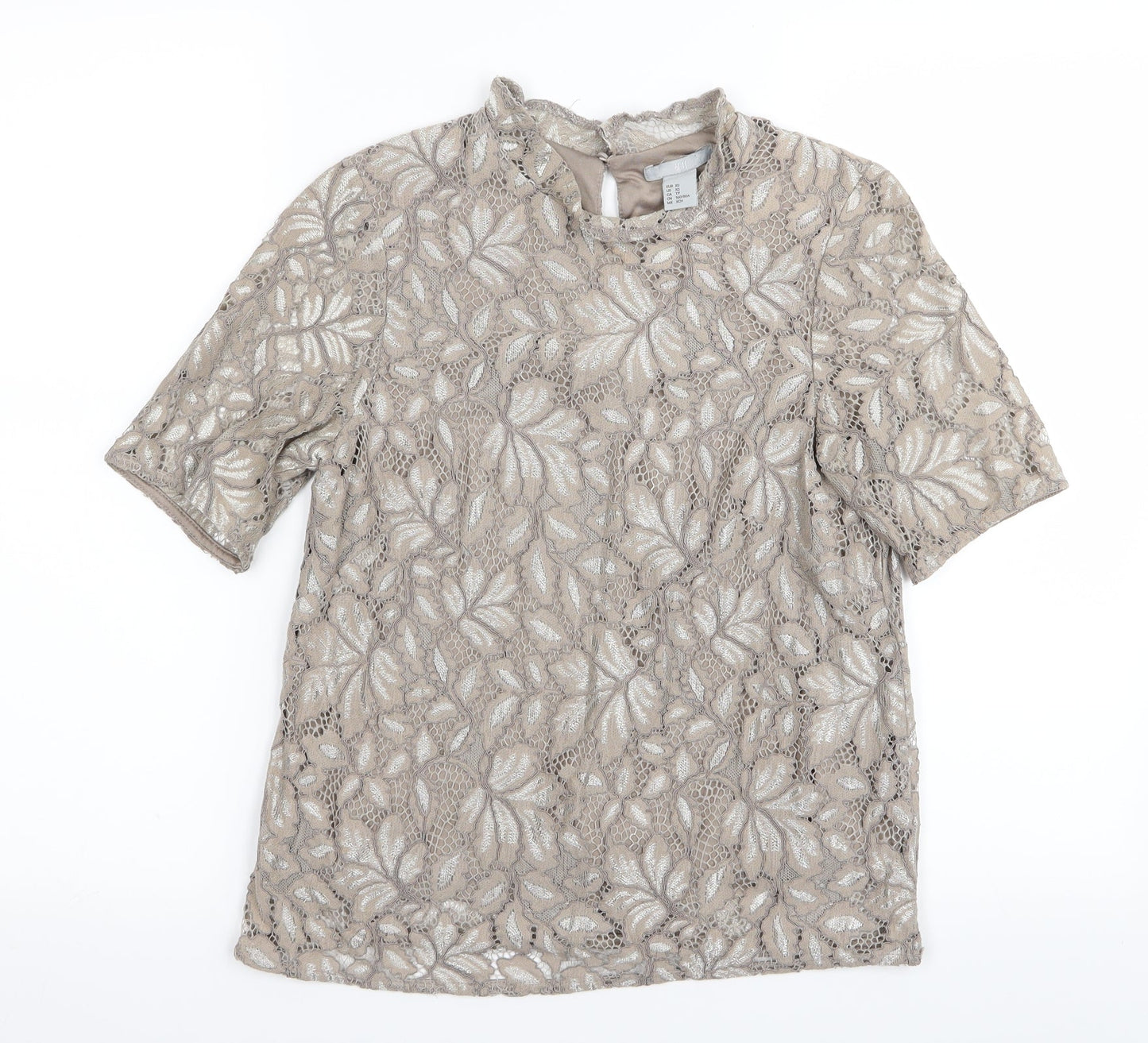 H&M Womens Brown Floral  Basic Blouse Size 4