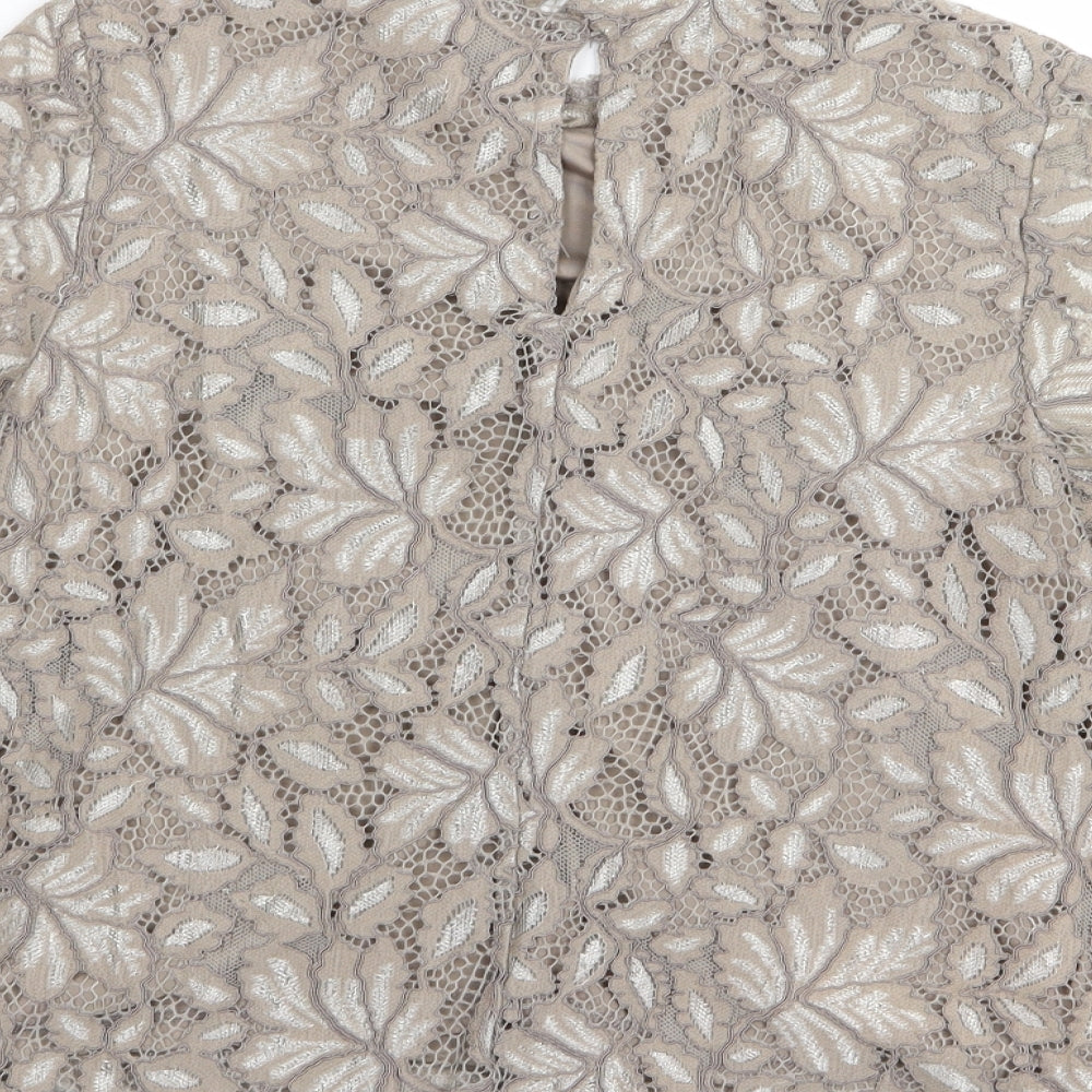 H&M Womens Brown Floral  Basic Blouse Size 4