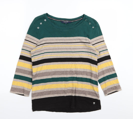 miane Womens Multicoloured Striped  Basic T-Shirt Size M