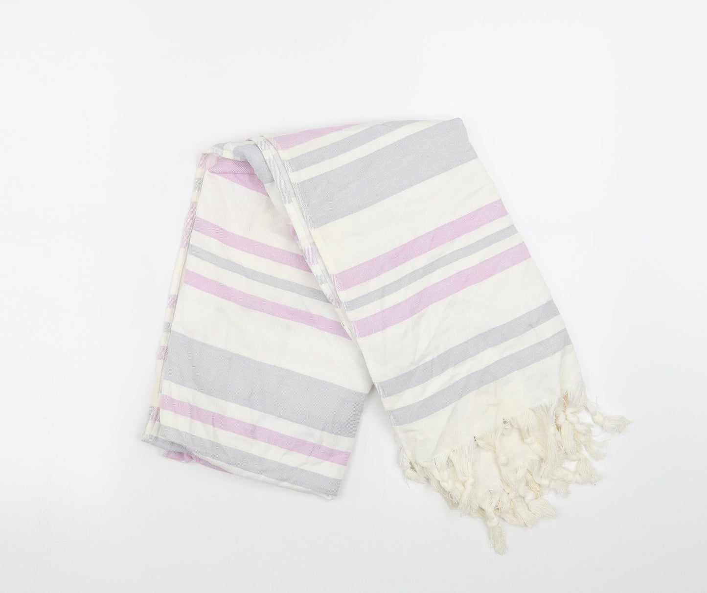 Avon Womens White Striped   Shawl/Wrap