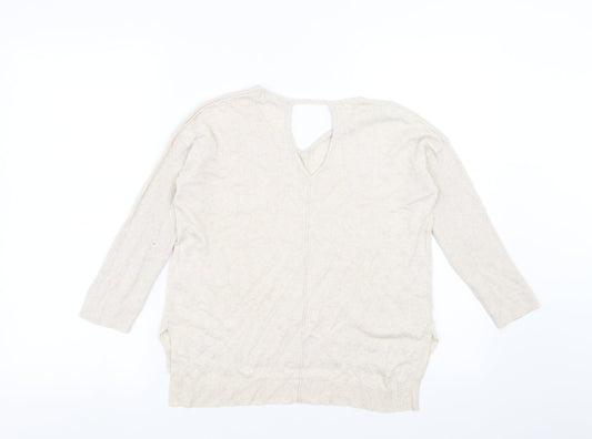 Marks and Spencer Womens Beige  Knit Pullover Jumper Size 8
