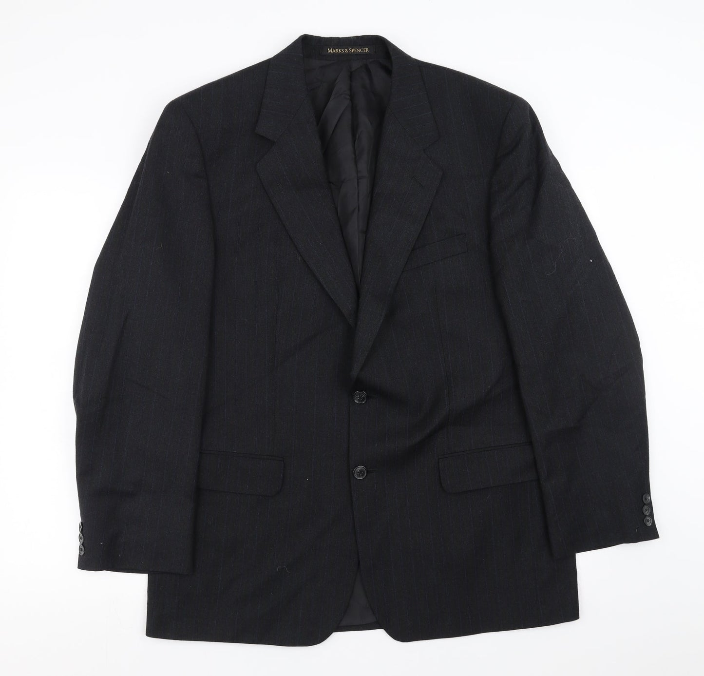 Marks and Spencer Mens Grey Striped  Jacket Suit Jacket Size 42