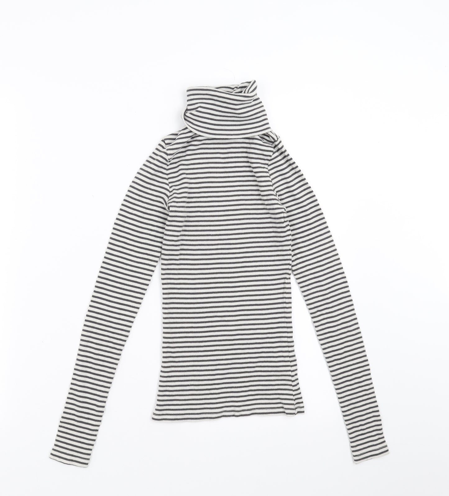 New Look Womens Grey Striped  Pullover Jumper Size 6