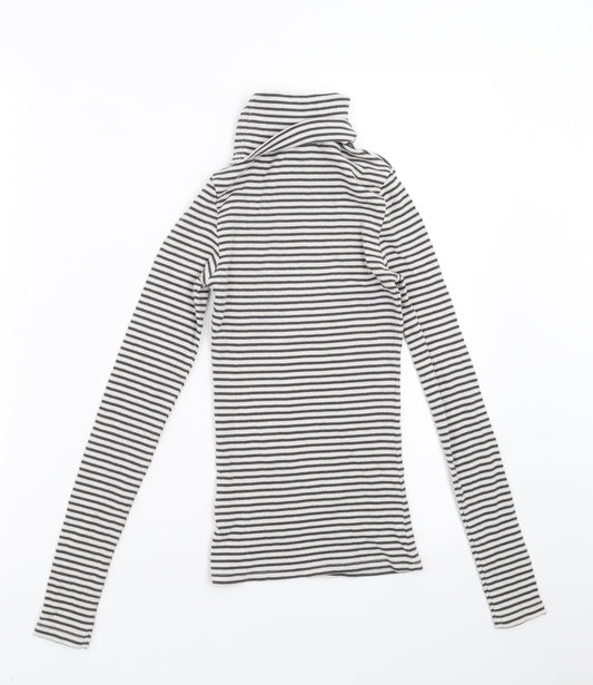 New Look Womens Grey Striped  Pullover Jumper Size 6