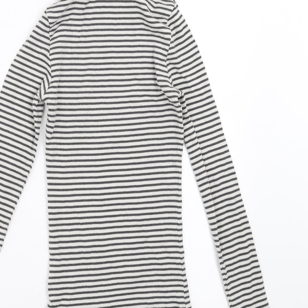 New Look Womens Grey Striped  Pullover Jumper Size 6