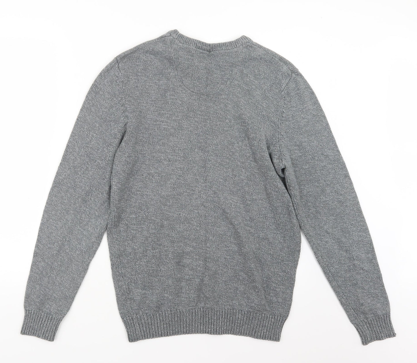 Atlantic Bay Mens Grey  Knit Pullover Jumper Size S