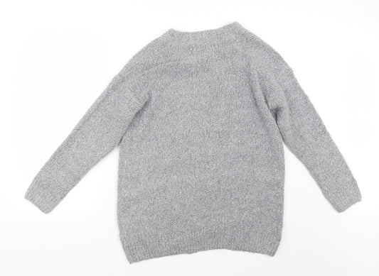 Isle Womens Grey  Knit Cardigan Jumper Size 10