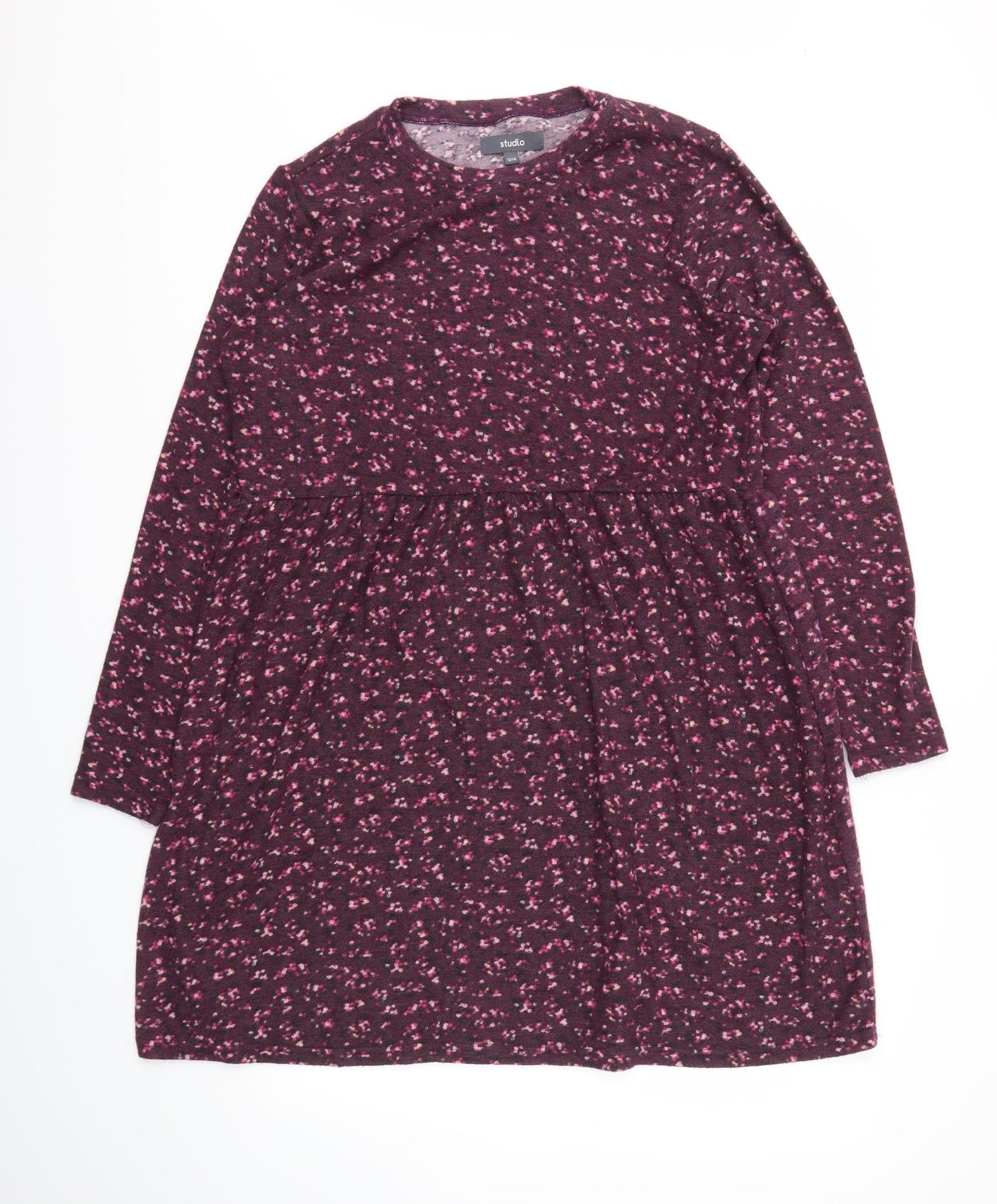 STUDIO  Womens Purple Floral  Fit & Flare  Size 12