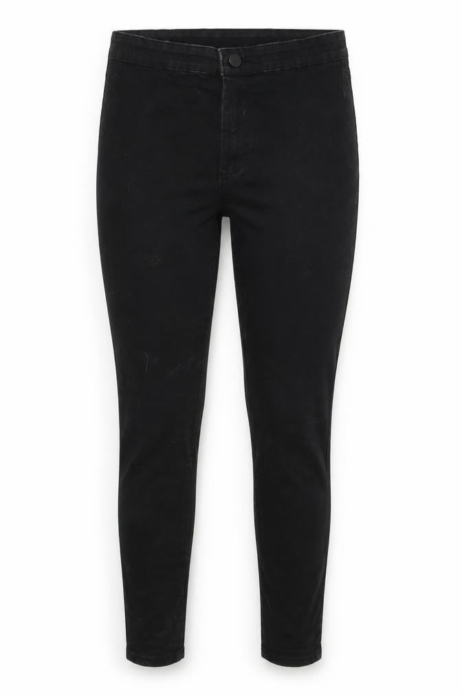 Front view of Denim Co women’s black skinny jeans, size UK 8, 27-inch leg
