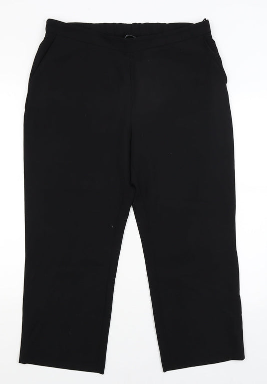 Preworn Womens Black   Trousers  Size 16 L25 in
