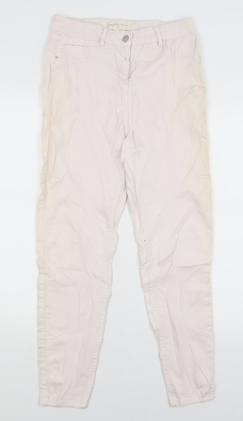 Papaya Womens Ivory   Skinny Jeans Size 10 L26 in