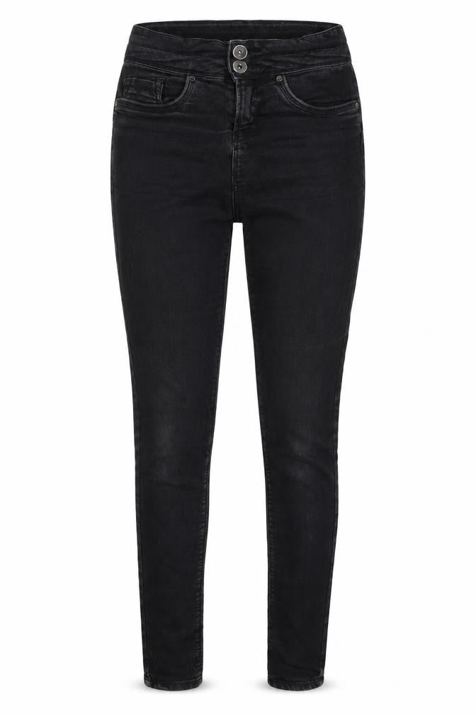 Front view of Denim Co women’s black skinny jeans, size UK 8, 29.5-inch leg