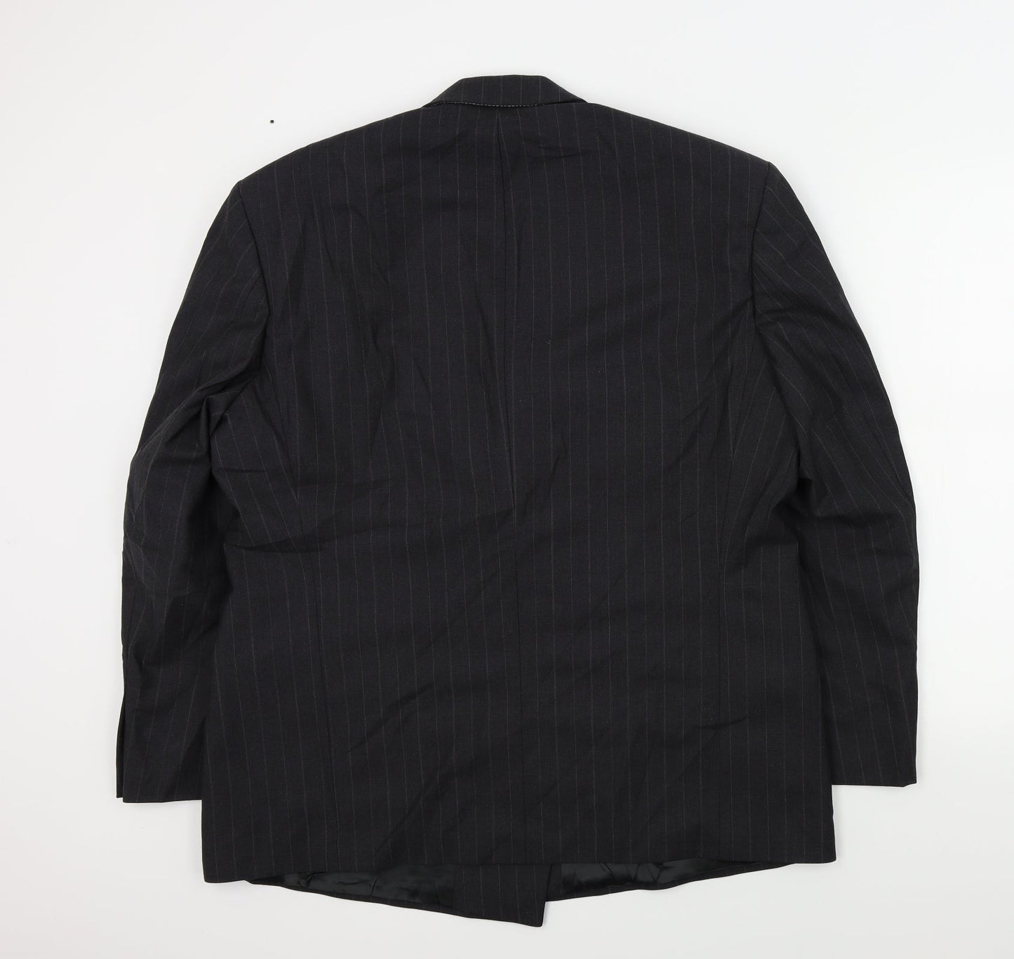 M&S Mens Grey Striped  Jacket Suit Jacket Size 44