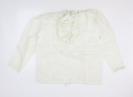 Janique Womens White   Jacket Coat Size L  - washable marks