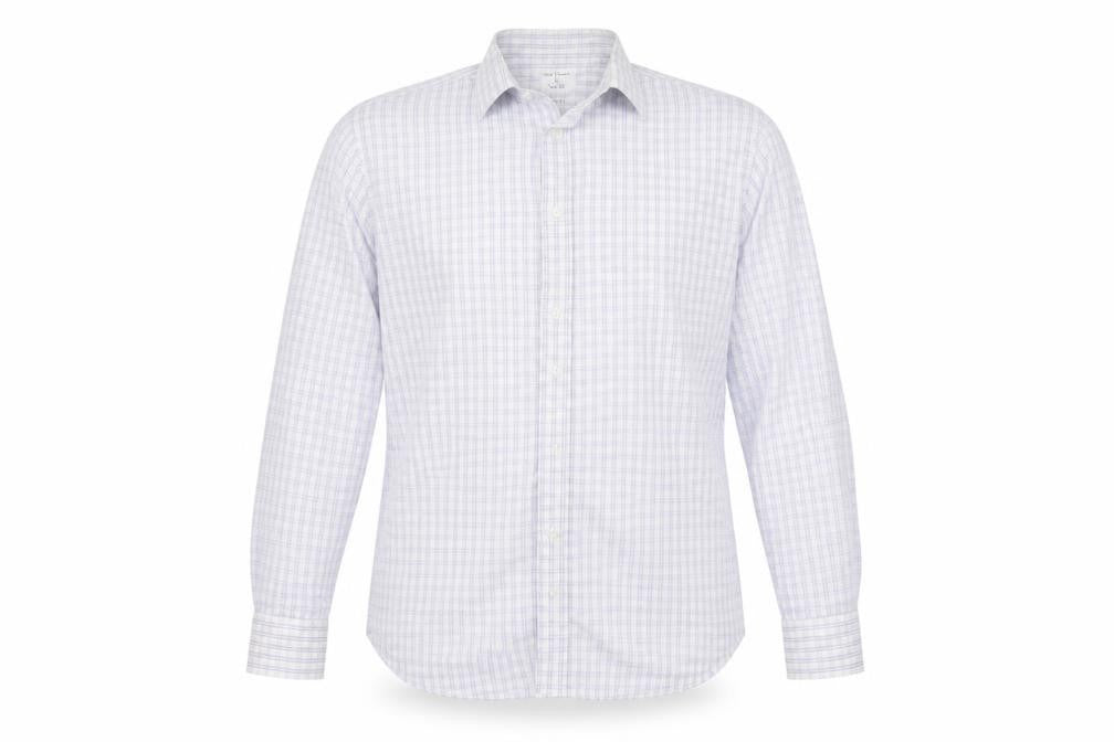 llyod attree & smith Mens Silver Check   Button-Up Size 16  - washable mark
