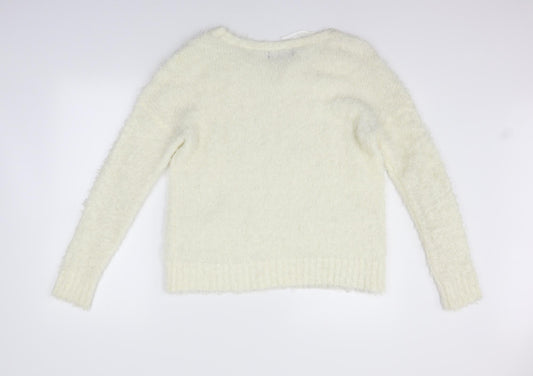 Interationale Womens White   Pullover Jumper Size 12