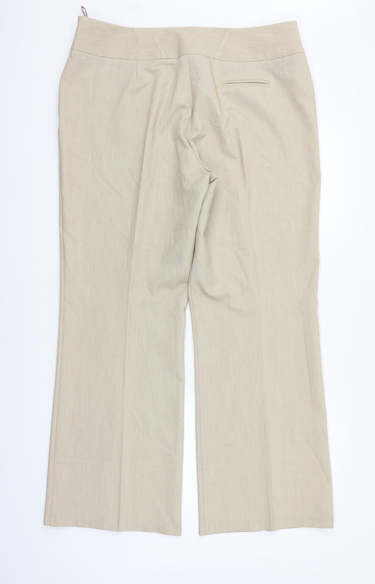 M&Co Womens Beige   Trousers  Size 18 L28 in