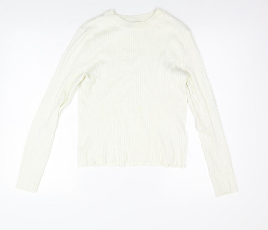 Divided by H&M Girls Ivory   Basic T-Shirt Size L