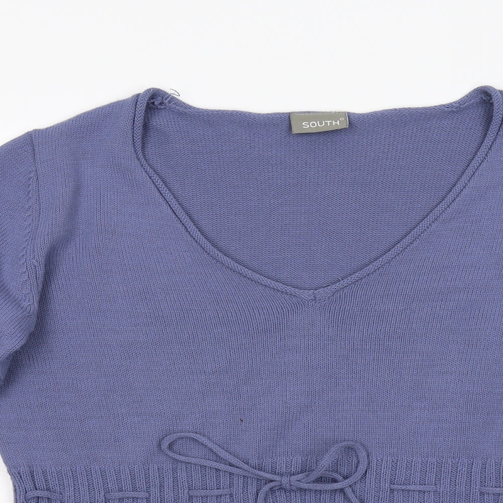 South Womens Blue  Knit Pullover Jumper Size 16