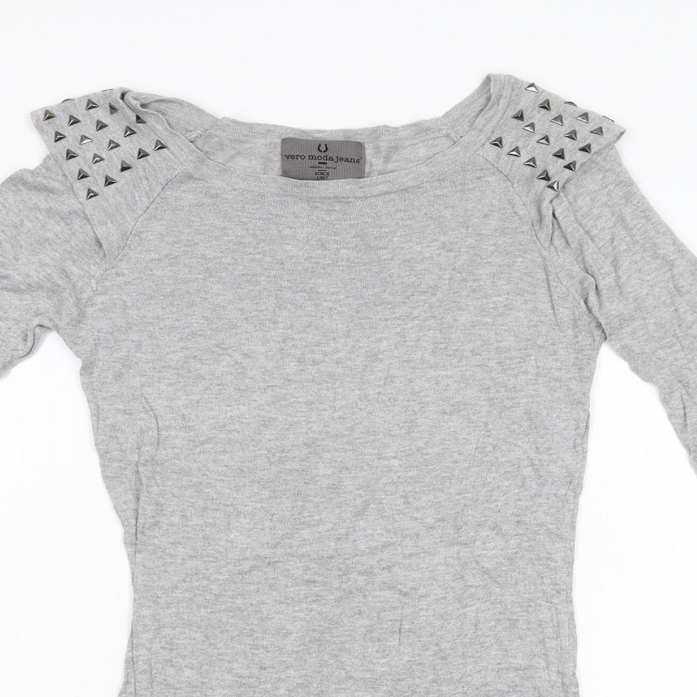 Vero Moda Jeans Womens Grey  Knit Pullover Jumper Size M