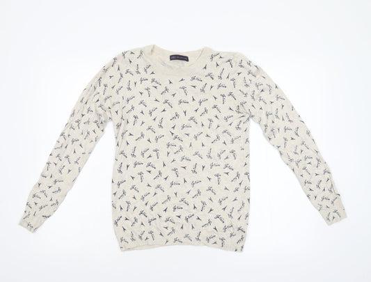 M&S Womens Beige  Knit Pullover Jumper Size 12
