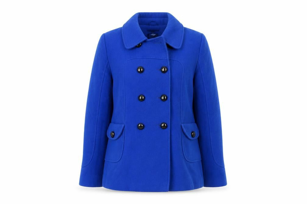 M&Co Womens Blue   Overcoat Coat Size 14