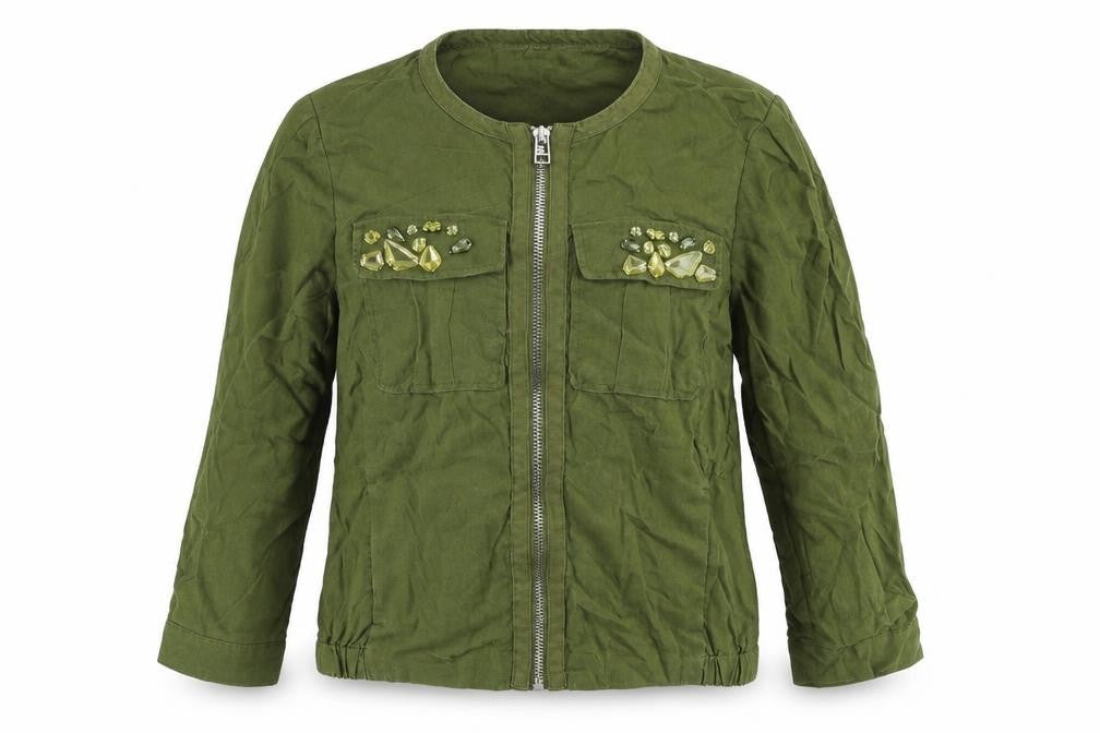 H&M Womens Green   Jacket  Size 6  - studded detail