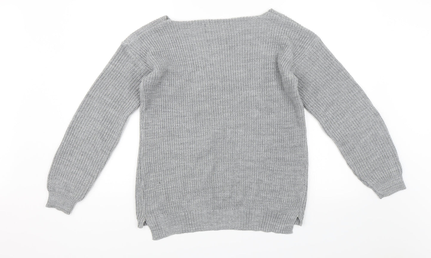 Boohoo Womens Grey   Pullover Jumper Size S