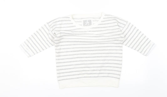 Atmopshere Womens White Striped  Pullover Jumper Size 8