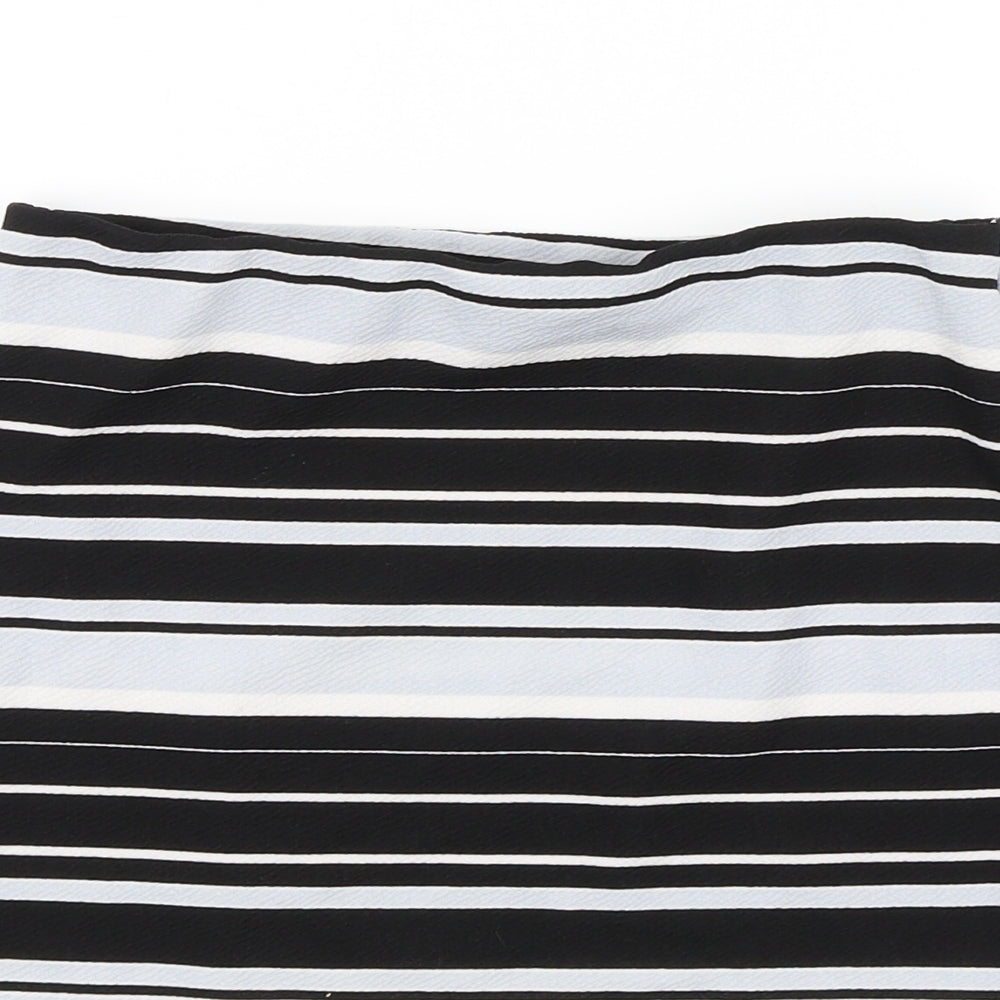 New Look Womens Black Striped  Mini Skirt Size 8