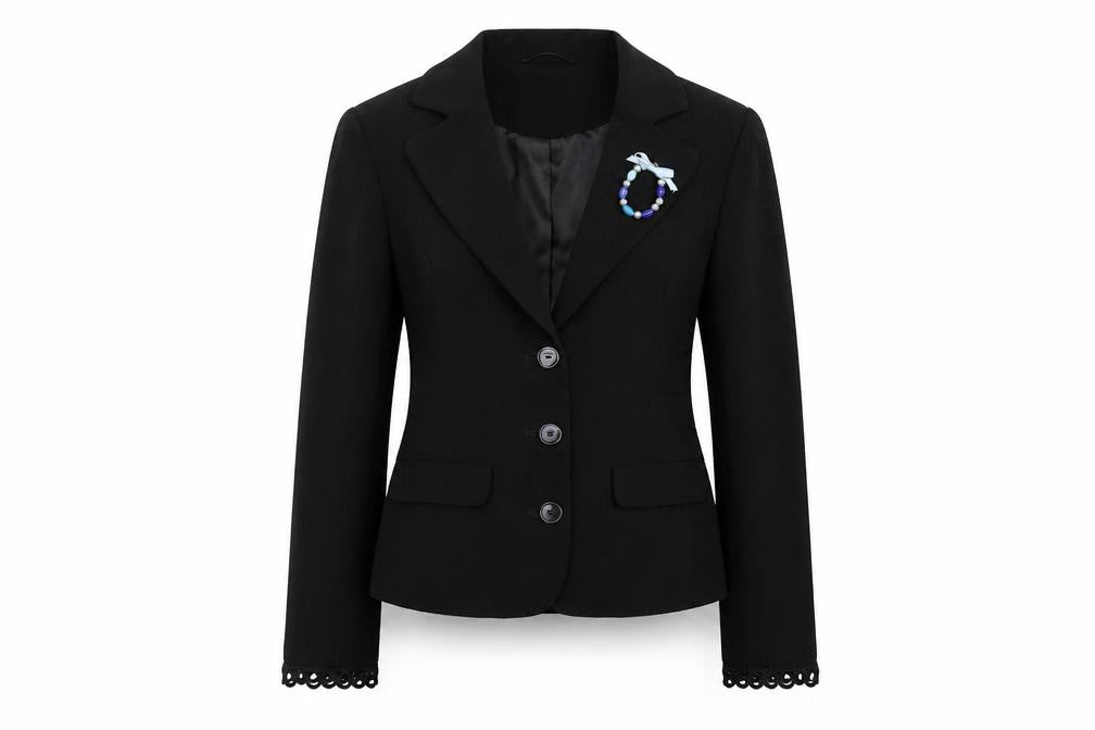 Front view of Papaya women’s black jacket, size UK 10