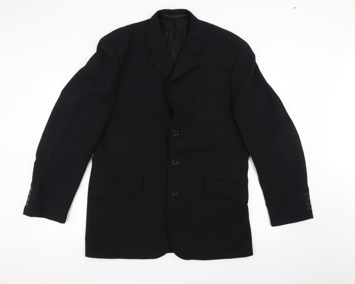 REMUS Mens Black   Jacket Suit Jacket Size 40