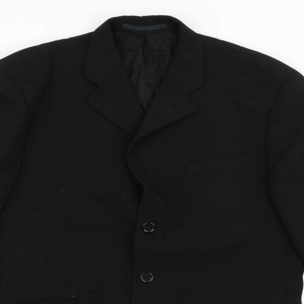REMUS Mens Black   Jacket Suit Jacket Size 40