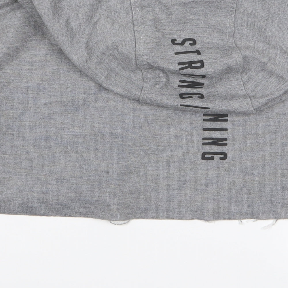 Bershka Womens Grey   Pullover Hoodie Size S  - cropped