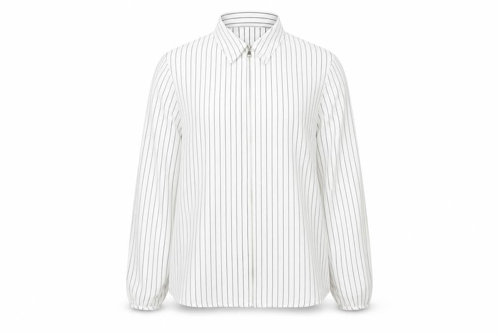 Marks & Spencer Womens White Striped  Jacket  Size 14